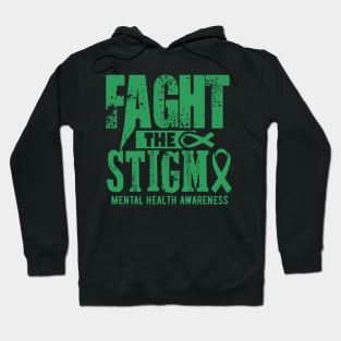 in may we wear green mental health groovy Fight Stigma Hoodie